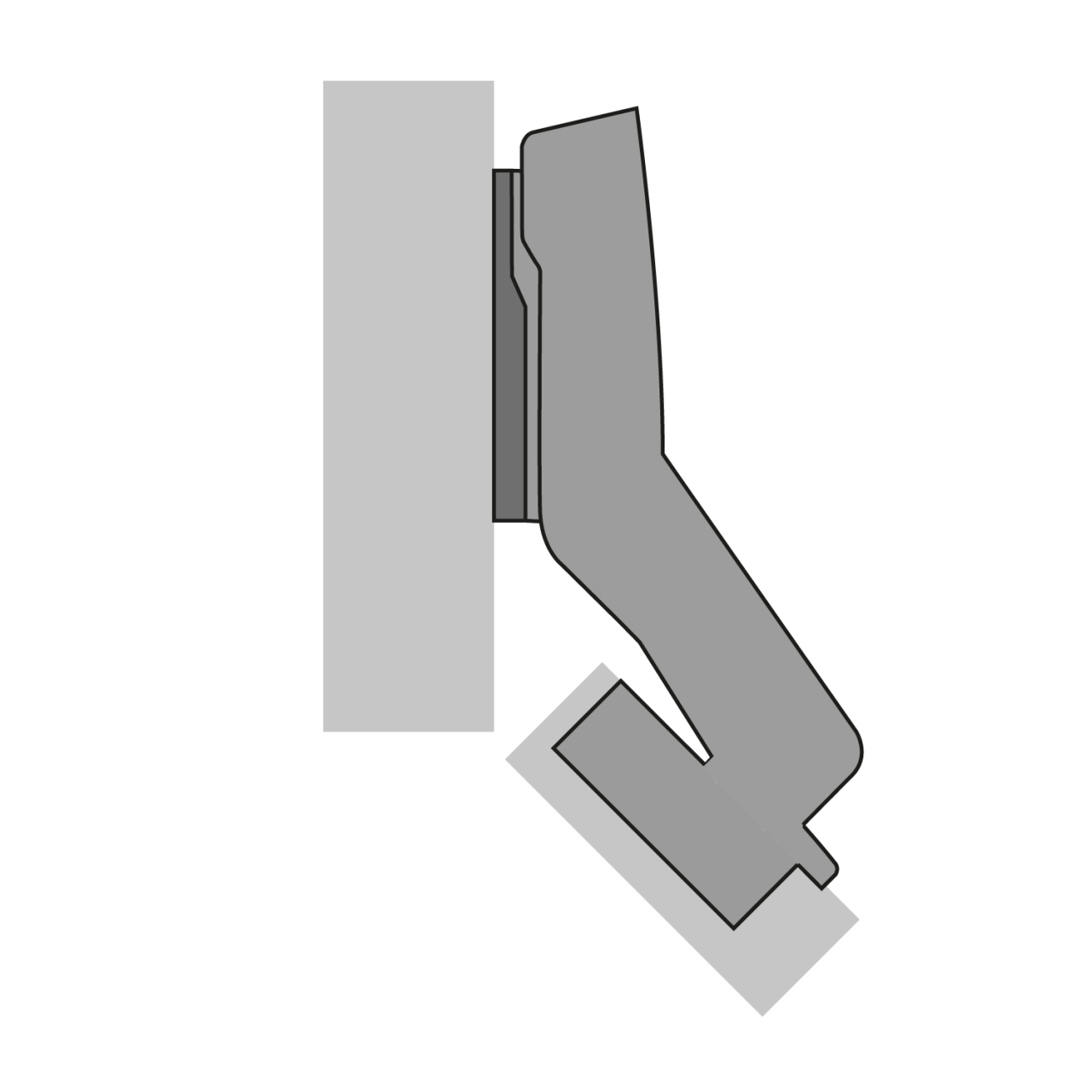 HETTICH Sensys Winkelscharnier W45 ohne Schließautomatik (Sensys 8669 W45), vernickelt, 9088180 HETTICH Sensys Winkelscharnier W45 ohne Schließautomatik (Sensys 8669 W45), vernickelt, 9088180