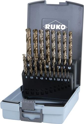 RUKO Spiralbohrersatz DIN 338 Typ VA D.1-10x0,5mm HSS-Co5 Gold