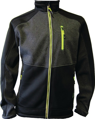 TERRAX Strickfleecejacke Gr.L dunkelgrün/schwarz/lime TERRAX