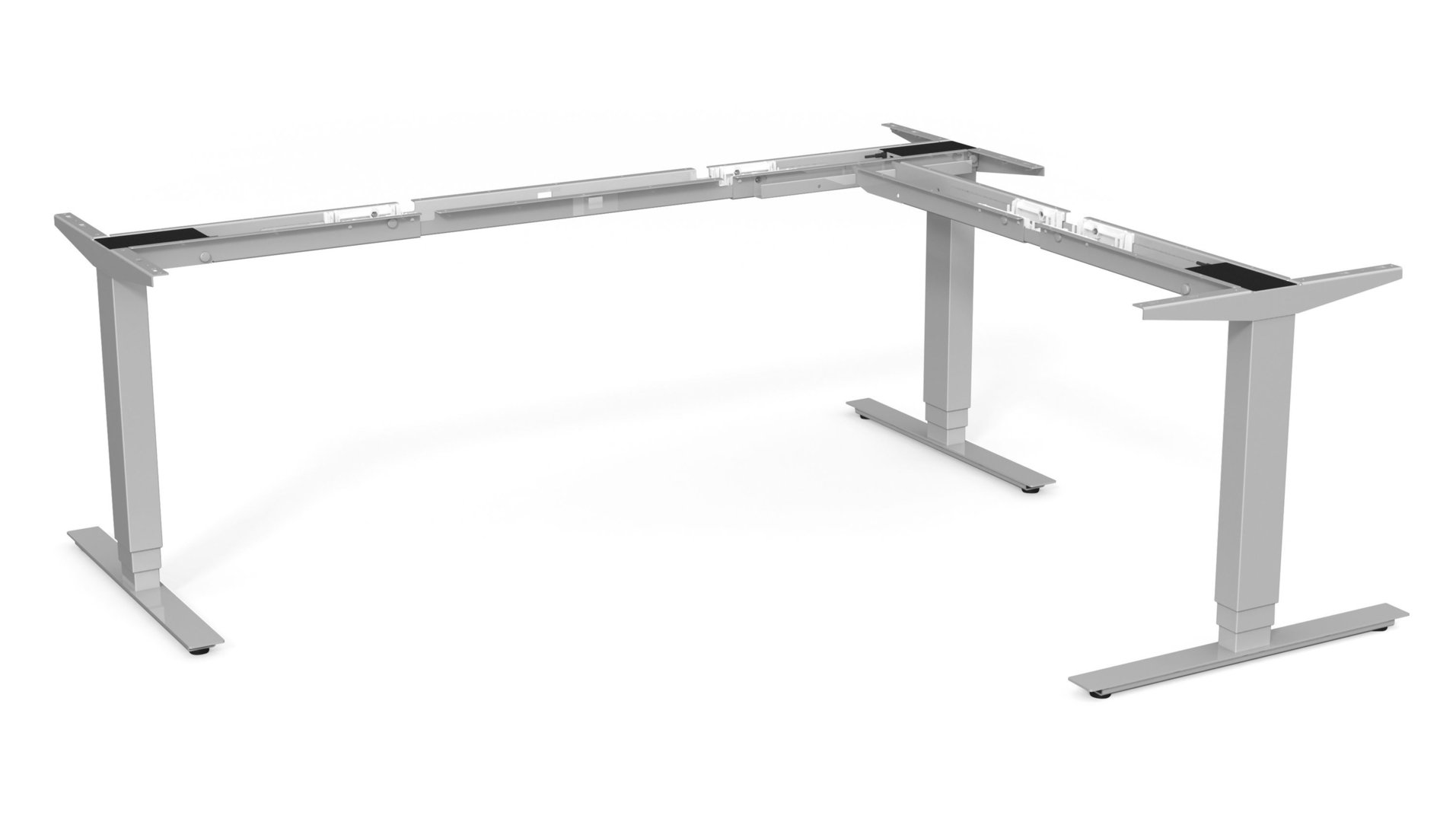 SWEDSTYLE Tischgestell AERO 3D, 3-Bein mit 660mm Hub, RAL 9006 weißaluminium