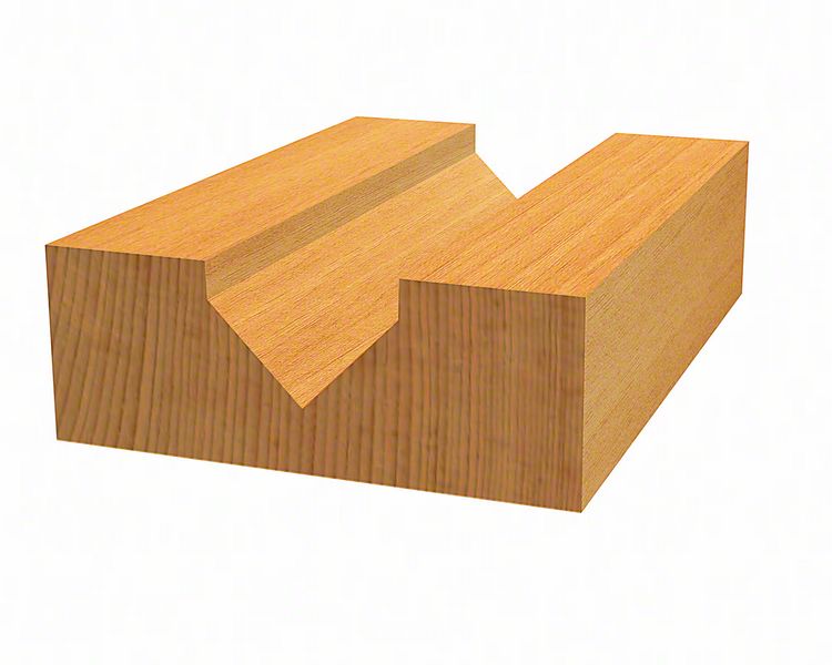 BOSCH V-Nutfräser Standard for Wood mit 6 mm Schaft, D1 12,7 mm, L 12,7 mm,G 45 mm,90°
