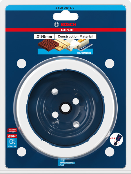 BOSCH EXPERT Construction Material Lochsäge, 98 x 60 mm. Für Dreh- und Schlagbohrer