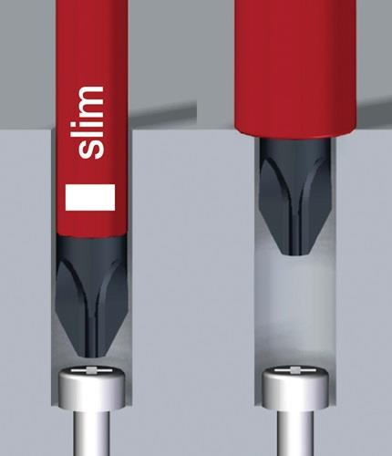 WIHA Schraubendreher 3201 slimFix Schneiden-B.6,5mm Klingen-L.150mm VDE isol.WIHA