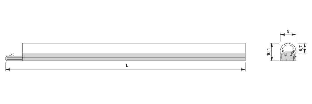 L&S Mini Tubular IC Emotion, 24V, 3000-5000K, 200mm, 2,4W, CRI90, IP20