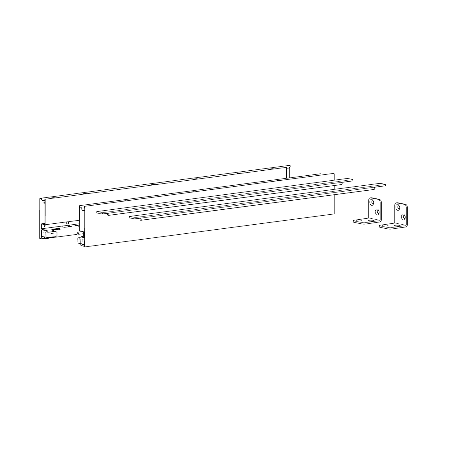 HETTICH AvanTech YOU Set Zarge, Höhe 77 mm x NL 400 mm, anthrazit, links und rechts, 9353417