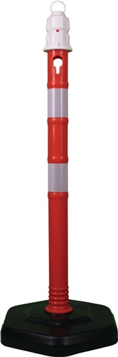 Nordwest Sperrpfosten PPC rot/weiß D.63mm z.Aufstellen m.Öse