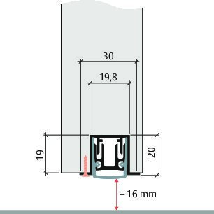 PLANET Türabsenkdichtung PU FH, Silikon 460 mm grau