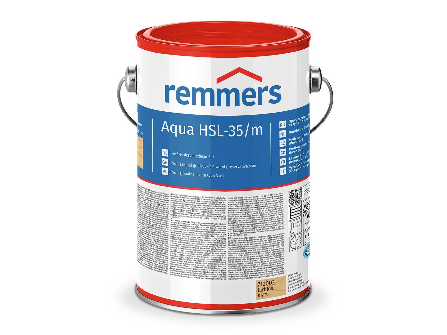 REMMERS Aqua HSL-35/m-Profi-Holzschutz-Lasur 3in1 palisander (RC-720) 5 l