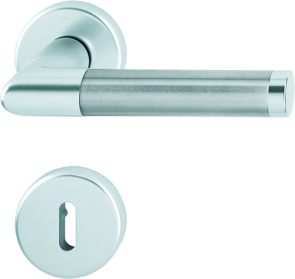 HOPPE® Drückergarnitur mit Rosetten Amsterdam 1400/42KV/42KVS, Aluminium, 3286690