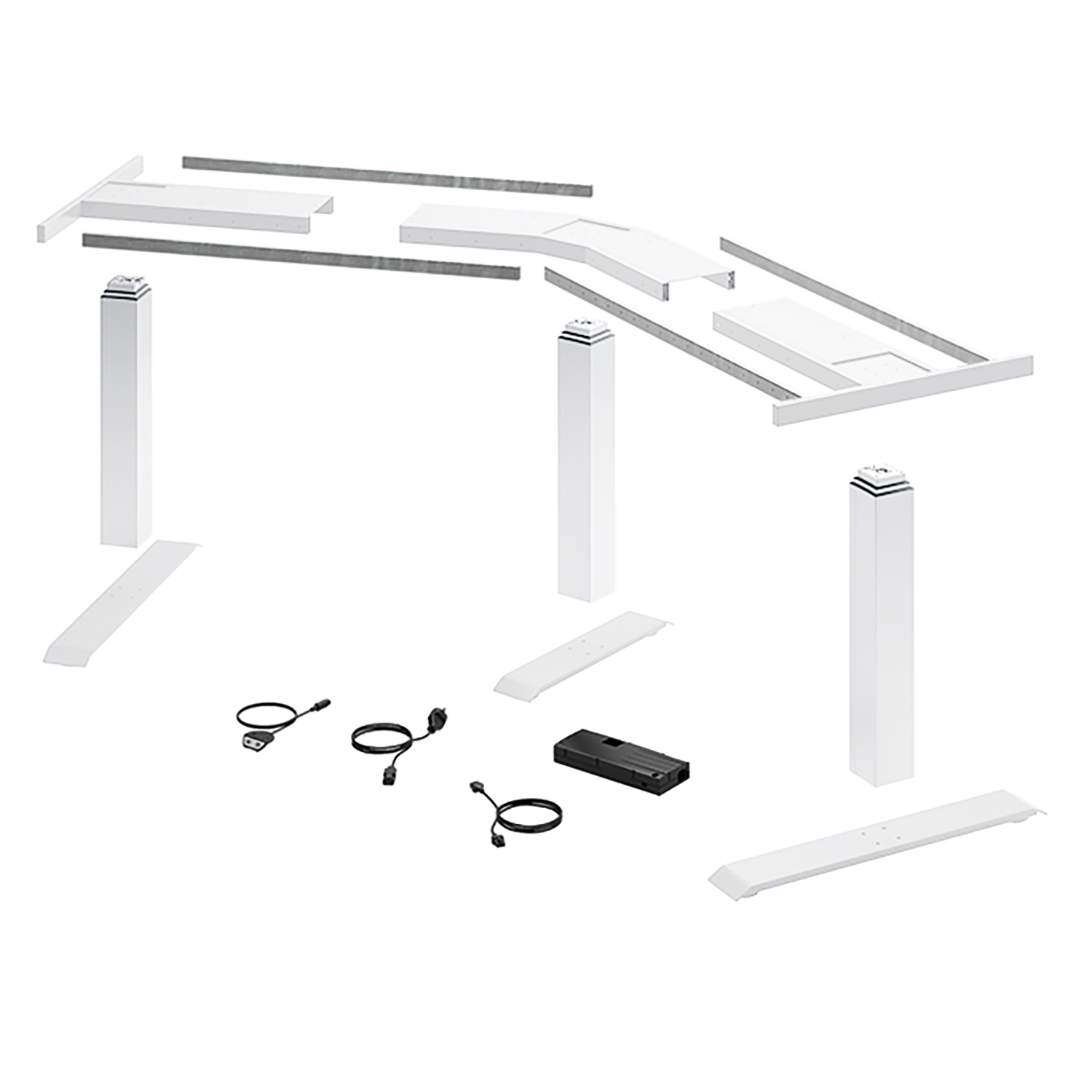 HETTICH LegaDrive Systems Tischgestell-Set 135°-Winkel, weiß, 9193258