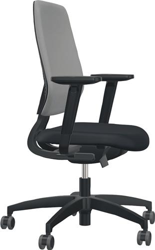 DAUPHIN Bürodrehstuhl m.Synchr.-Techn.schwarz/platingrau 390-510mm