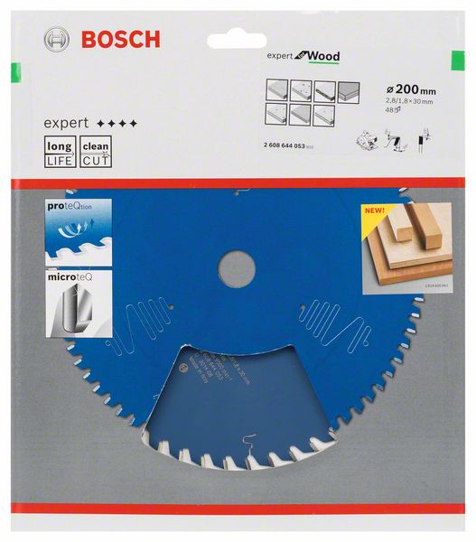 BOSCH Kreissägeblatt Expert for Wood, 200 x 30 x 2,8 mm, 48