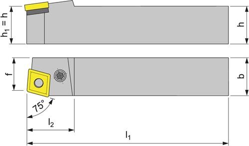 PROMAT Klemmdrehhalter PCBNR 2525 M12 re. brün. Außendrehen PROMAT