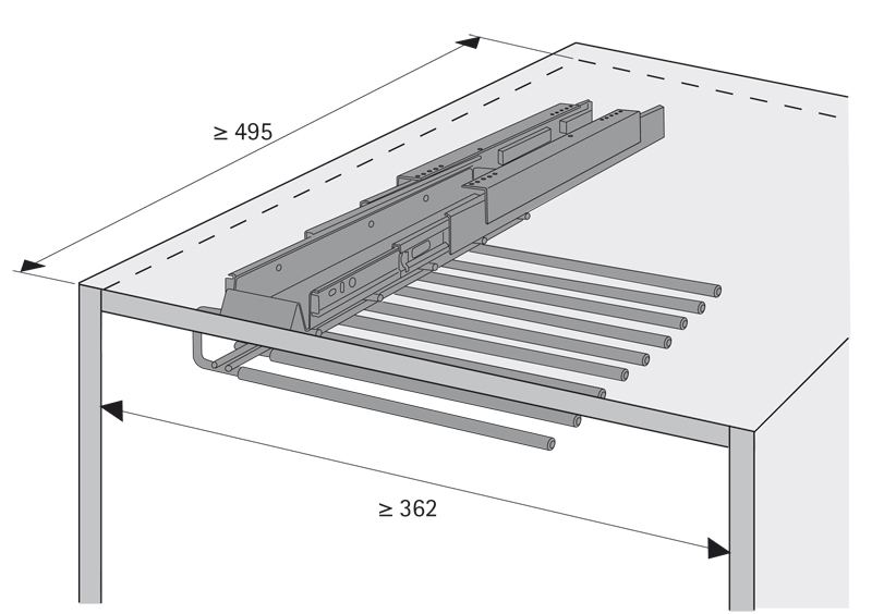 HETTICH Ausziehbarer Hosenhalter mit Silent System 800-900, 9162284