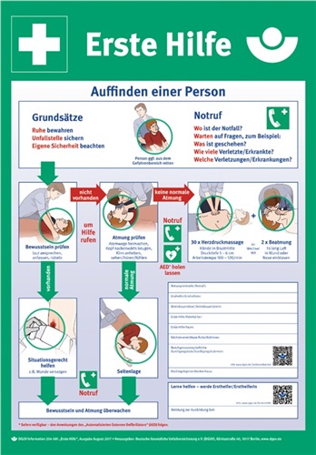 Nordwest Erste-Hilfe-Plan n.DGUV Information 204-001 L410xB590mm Ku.