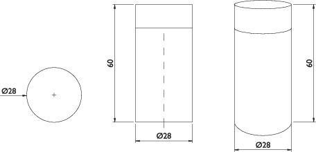 TECWERK Wandtürpuffer VA ma geschl.L.60mm TECWERK