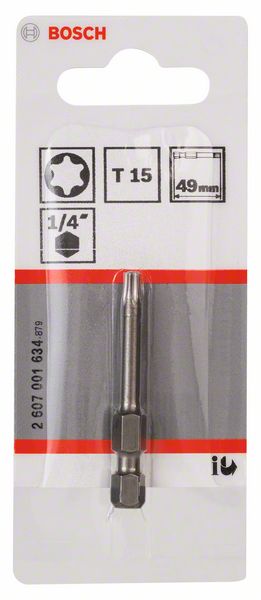 BOSCH Schrauberbit Extra-Hart T15, 49 mm, 1er-Pack