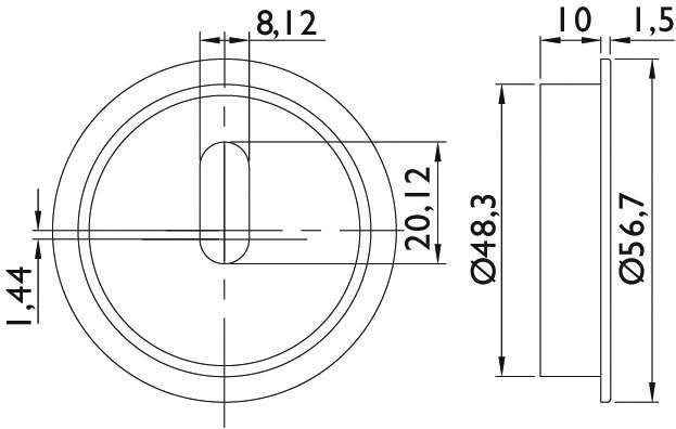 HERMAT Schiebetürmuschel 3659, Messing