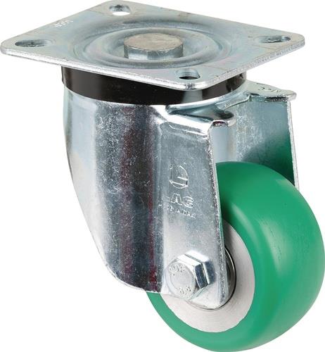BS ROLLEN Lenkrolle D.80mm Trgf.170kg PU Platte L105xB85mm Farbe Rl.blau BS ROLLEN