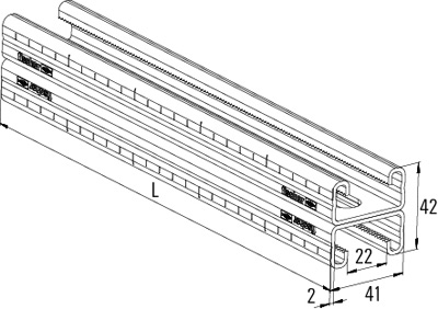 FISCHER Montageschiene FUS 21D/2,0 - 3000