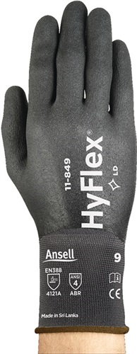 ANSELL Handschuhe HyFlex 11-849 Gr.9 schwarz EN 388 PSA II Spandex/Nylon m.Nitrilschaum