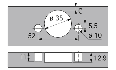 HETTICH Sensys Dicktürscharnier, Türdicke bis 32 mm, mit integrierter Dämpfung (Sensys 8631i), vernickelt, 9091422