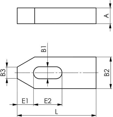 AMF Spanneisen DIN 6314 f.T-Nut 8mm L.60mm AMF