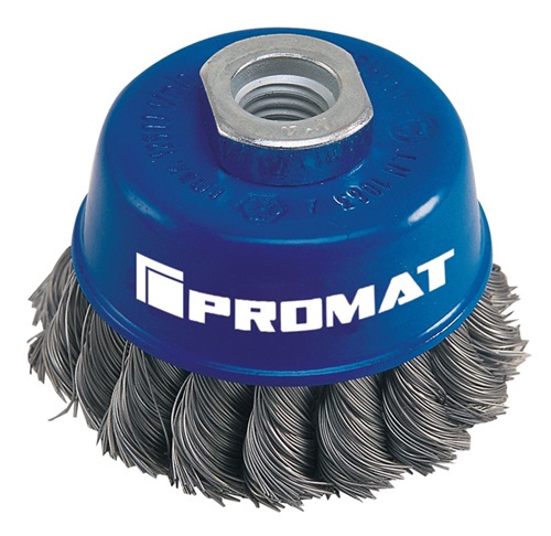 PROMAT Topfbürste D.100mm Drahtstärke 0,5mm VA 8500min-¹ PROMAT