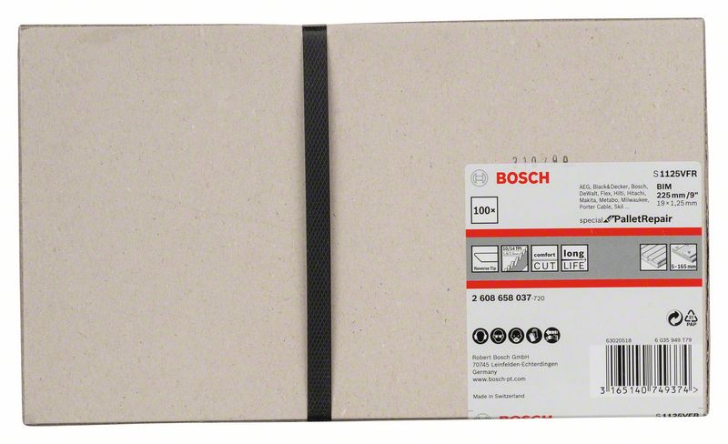 BOSCH Säbelsägeblatt S 1125 VFR, Special for Pallet Repair, 100er-Pack