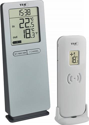 TFA Funkthermometer LOGOneo in.b.+50GradC/auß.-40GradC b.+60GradC H155xB64xT46mm Ku.