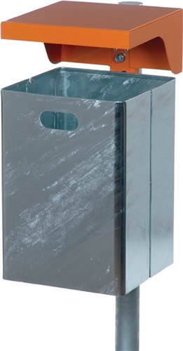 RENNER Abfallbehälter H685xB310xT360mm 50l verzinkt/anthrazit-eisenglimmer m.Ascher