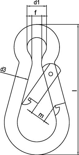 PROMAT Karab.h.DIN 5299,Form C L.140mm Drahtstärke 12mm Trgf.510kg ZN