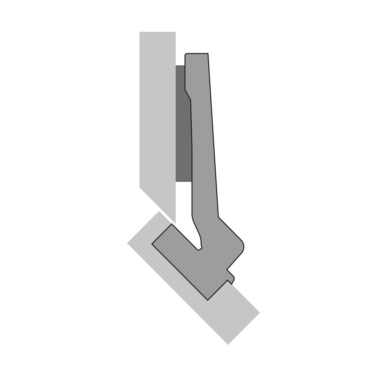 HETTICH Intermat Winkelscharnier W45, ohne Schließautomatik (Intermat 9966 W45), 9044832 HETTICH Intermat Winkelscharnier W45, ohne Schließautomatik (Intermat 9966 W45), 9044832