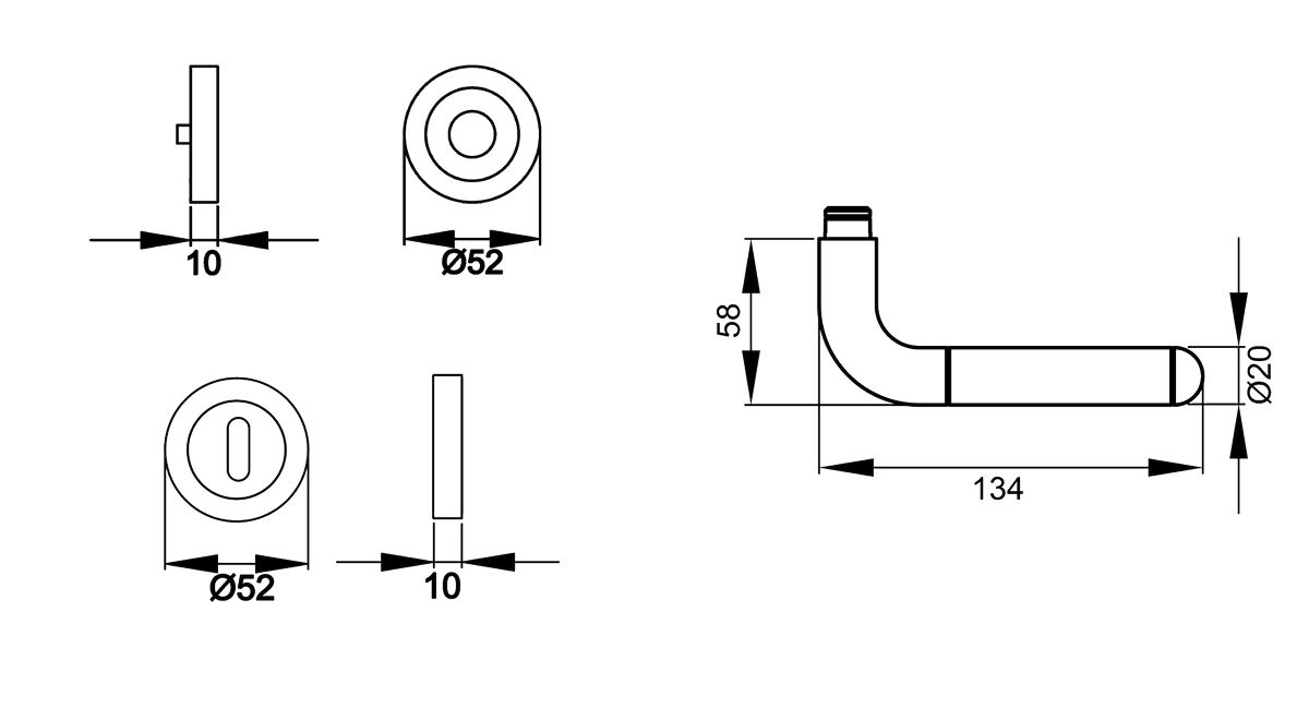 KARCHER DESIGN Drückergarnitur ER35 BB0 73 - Lignano Steel, Buntbart, Edelstahl