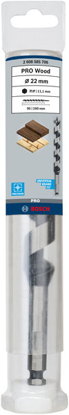 BOSCH Holzschlangenbohrer, Sechskant 22 x 95 x 160 mm, d 11,1 mm