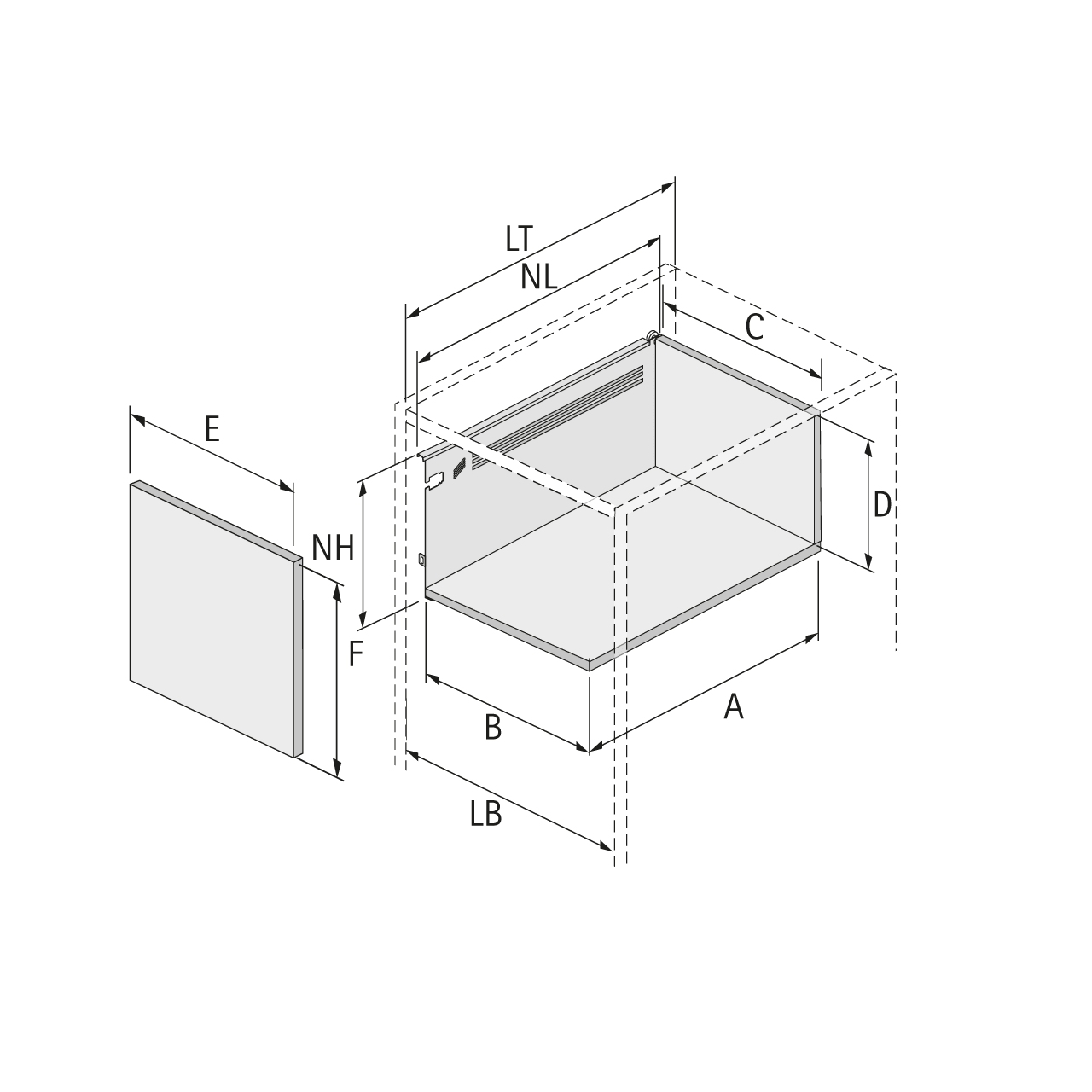 HETTICH Schubkasten-Set MultiTech, 214 / 550, weiß, 9127925