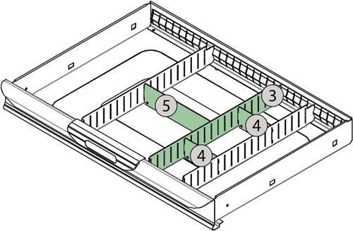 TECWERK Schubladenunterteilungsmaterial 4-tlg.Erweiterungsset 1 TECWERK