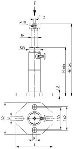 AMF Schraubbock Nr.6435S Gr.1250 schwer H.710-1250mm AMF