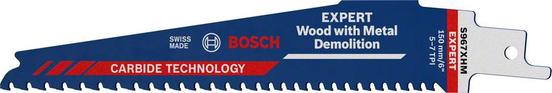 BOSCH EXPERT ‘Wood with Metal Demolition’ S 967 XHM Säbelsägeblatt, 10 Stück. Für Säbelsägen BOSCH EXPERT ‘Wood with Metal Demolition’ S 967 XHM Säbelsägeblatt, 10 Stück. Für Säbelsägen