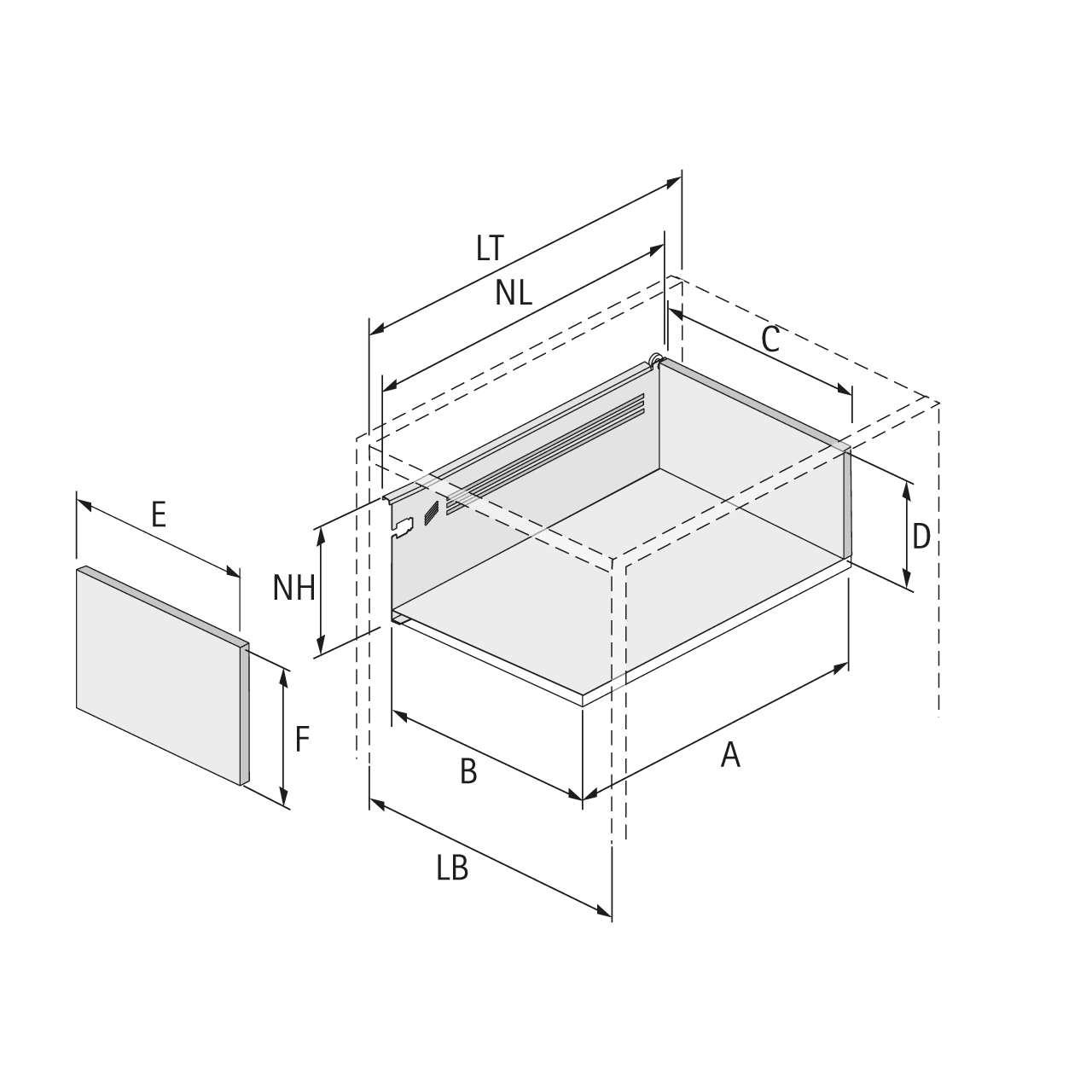 HETTICH Schubkasten-Set MultiTech, 150 / 450, weiß, 9127911