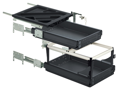 HETTICH Container-Set mit Voll- und Überauszügen, Silent System, 392 x 530, schwarz, 46744