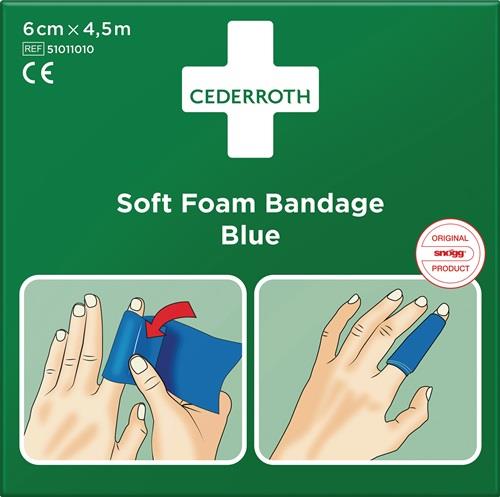 CEDERROTH Soft Foam Bandage selbsthaftend elastisch,blau Rl.6cmx4,5m CEDERROTH