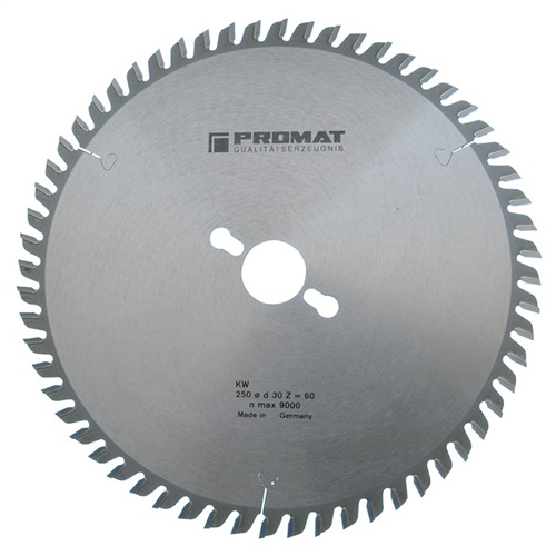 PROMAT Präzisionskreissägeblatt AD 250mm Z.60 WZ Bohrung 30mm Schnitt-B.3,2mm HM PROMAT