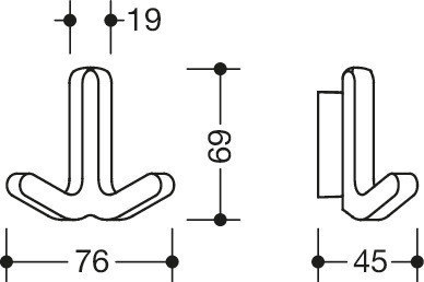 HEWI Wandhaken 477.94.B020 Polyamid, 477.94B020 50