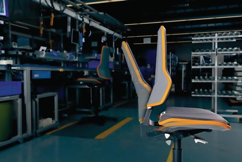 BIMOS Arbeitsdrehstuhl Neon Rollen o.Polsterelement orange 450-620mm Permanentkontakt