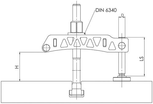 AMF Spanneisen Nr.6311 f.T-Nut 20+22+24+28mm L.200mm AMF