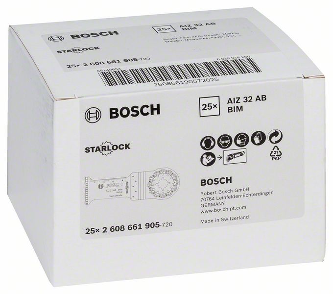 BOSCH BIM Tauchsägeblatt AIZ 32 AB, Metal, 50 x 32 mm
