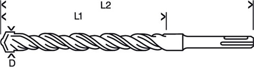 BOSCH Hammerbohrer Plus-5 D.10,0mm Arbeits-L.100mm L.160mm SDS-Plus 1 St.BOSCH