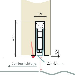PLANET Türabsenkdichtung GH, Silikon  grau