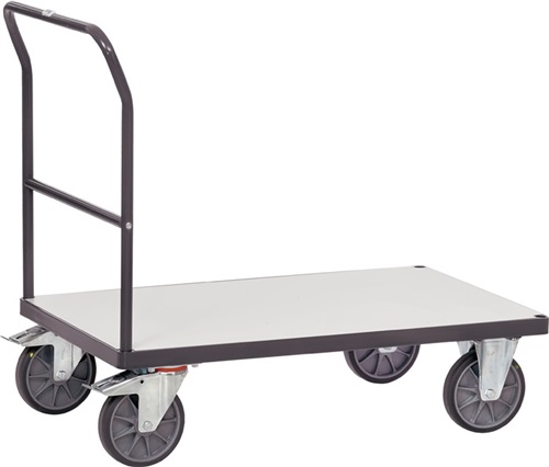 FETRA Plattformwagen Ladeflächen L850xB500mm STA schiefergrau,RAL 7015 Trgf.500kg ESD